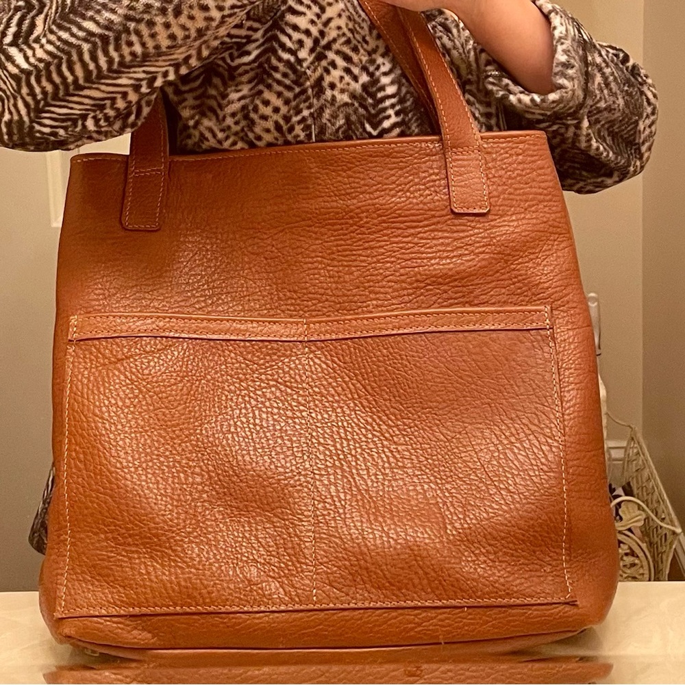 All leather tote